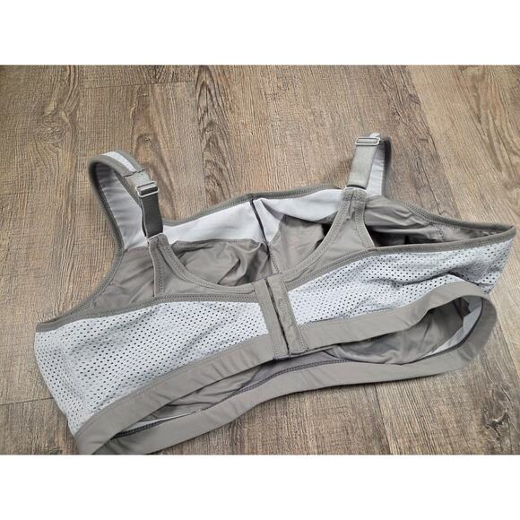 GLAMORISE High Impact UNDERWIRE Sports Bra 9066 GRAY Size 46H - Picture 3 of 7